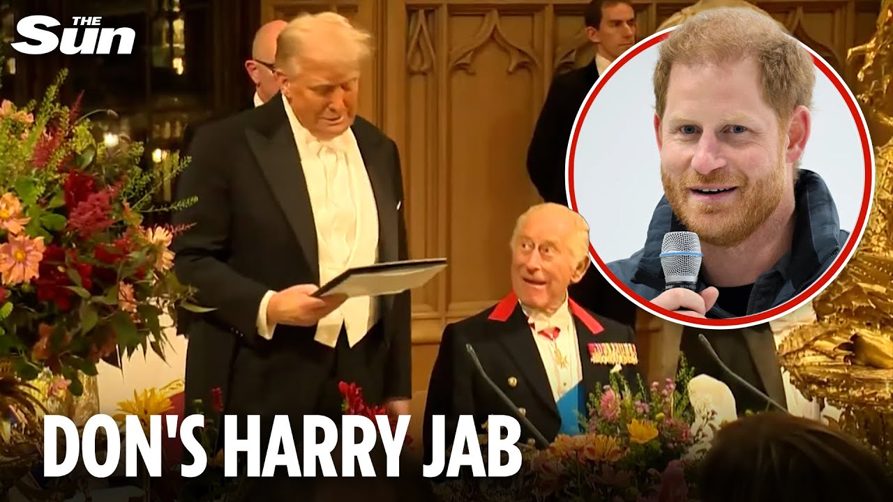 Trump takes thinly veiled swipe at Prince Harry after praising William in state banquet speech