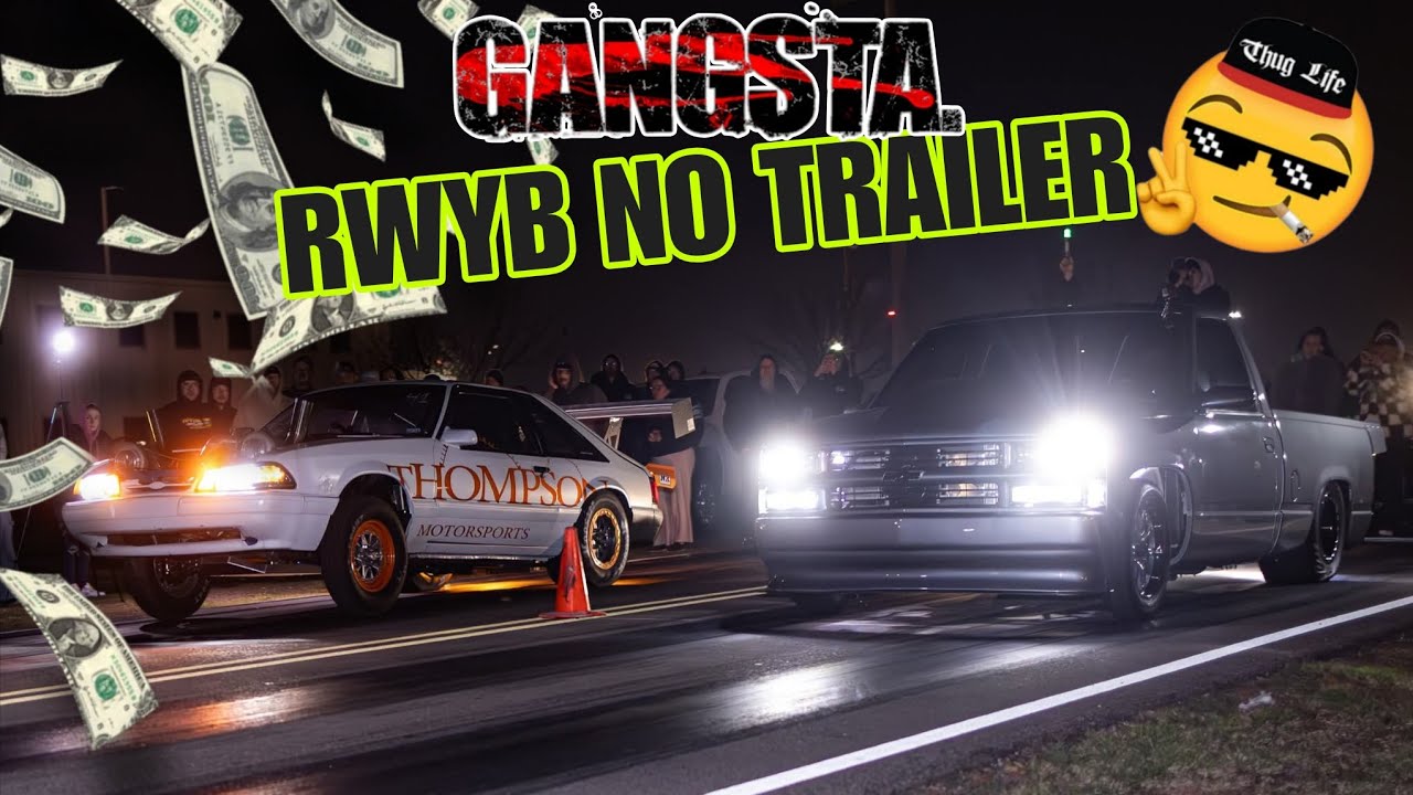 NO RULES RWYB NO TRAILER DRAG RACE IN THE 405. DRAG AND DRIVE STYLE EVENT FLASHLIGHT START 