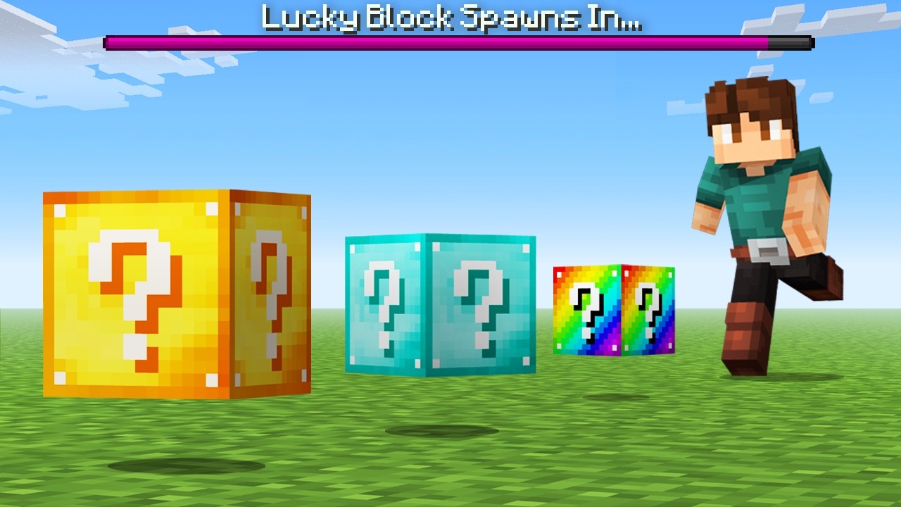 Minecraft, but Lucky Blocks Spawn Every Minute...
