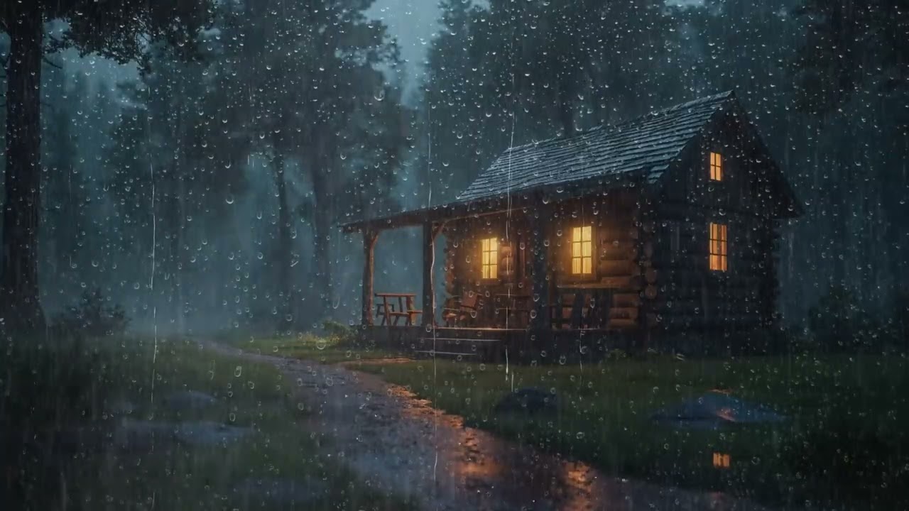 Cozy Cabin Rain Sounds | White Noise for Sleeping & Studying