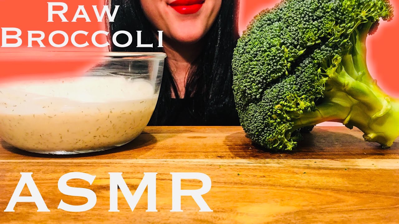 ASMR | Raw Broccoli (Extreme CRUNCHY Eating Sounds) No talking | Ranch Dipping Sauce