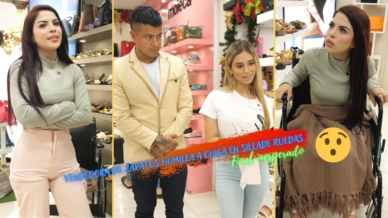 Vendedora de zapatos humilla a chica en sillade ruedas😂🙏
