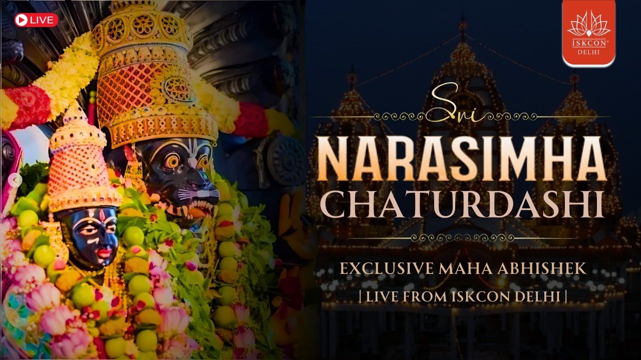 Sri Narasimha Chaturdashi Mahabhishek || ISKCON Delhi