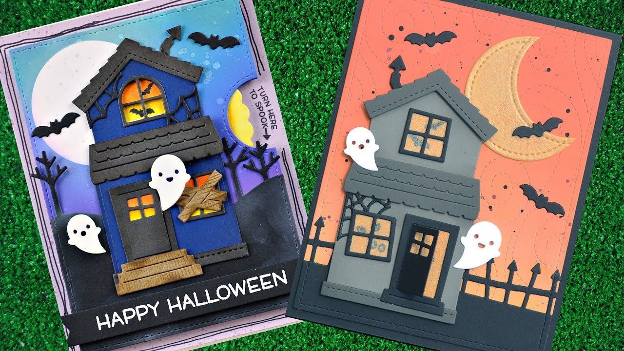 Intro to Build-A-House Halloween Add-On and Tiny Halloween + 2 cards from start to finish