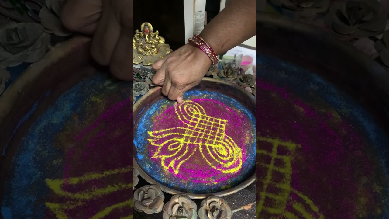 Water meeda rangoli #youtubevideos #rangoli 💕