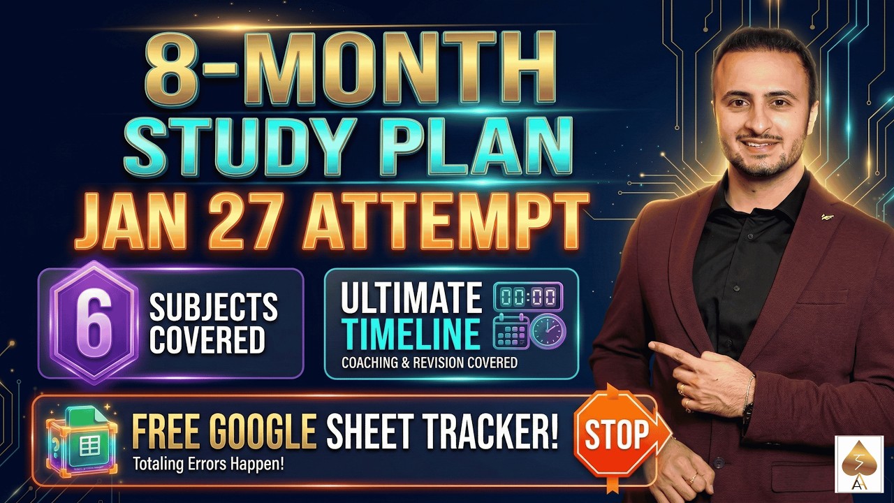 The Ultimate CA Inter 8-Month Roadmap (Jan 2027 Exams) 🚀 CA Tejas Suchak