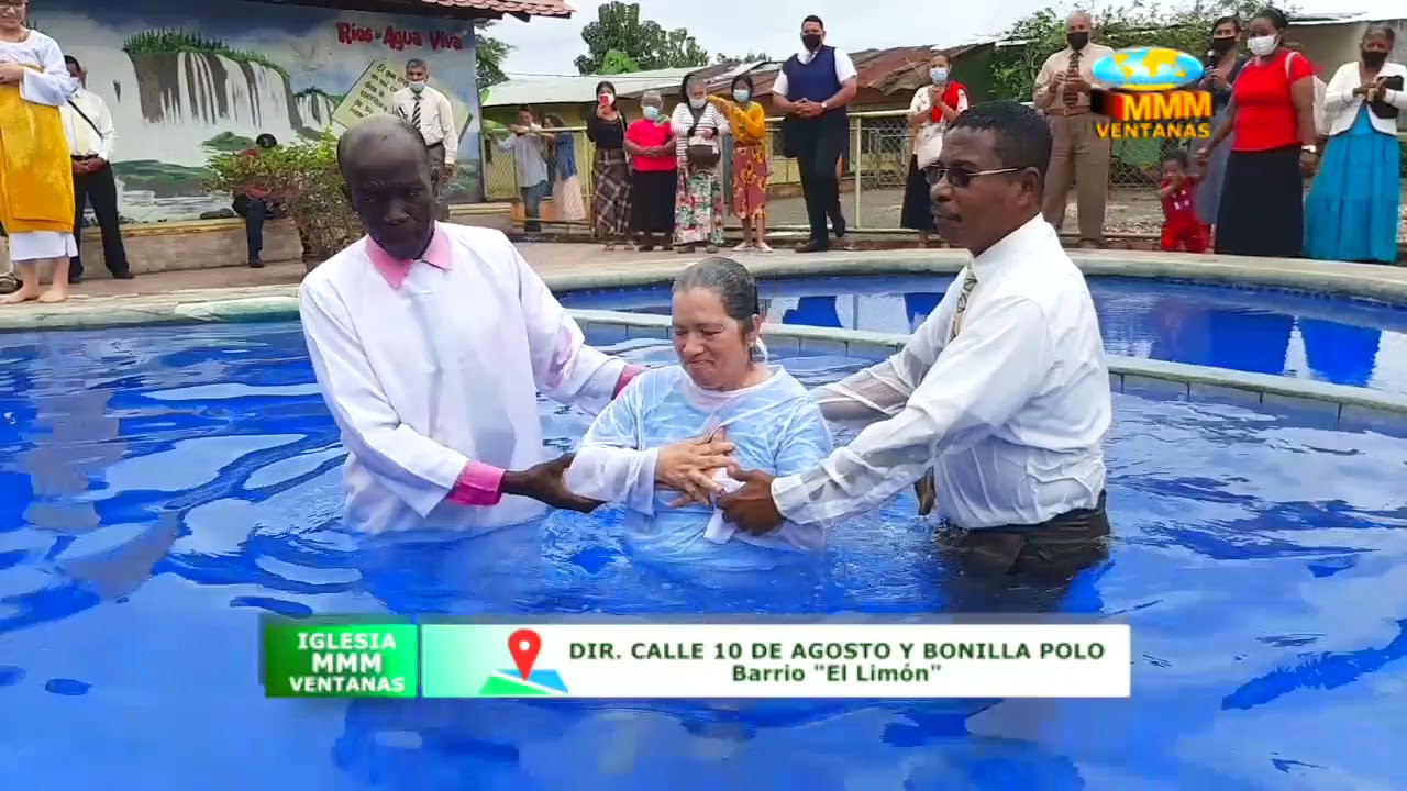 CEREMONIA DE BAUTISMO EN AGUA , IGLESIA MOVIMIENTO MISIONERO MUNDIAL