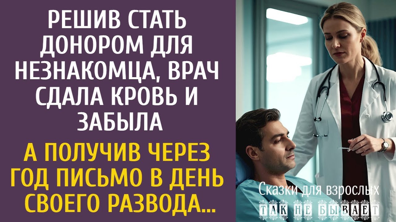 Став донором для незнакомца, врач сдала кровь и забыла&hellip; А получив через год письмо в день развода&hellip;