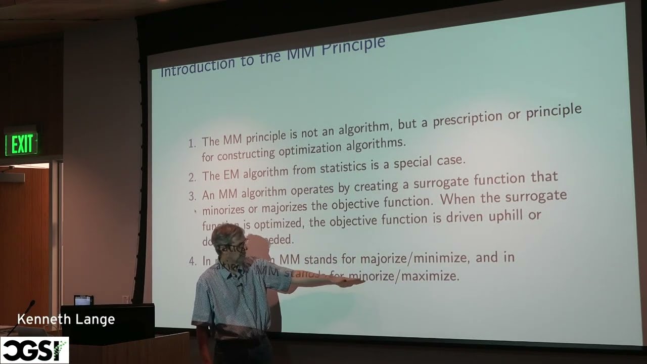 Kenneth Lange | MM Principle of Optimization | CGSI 2023