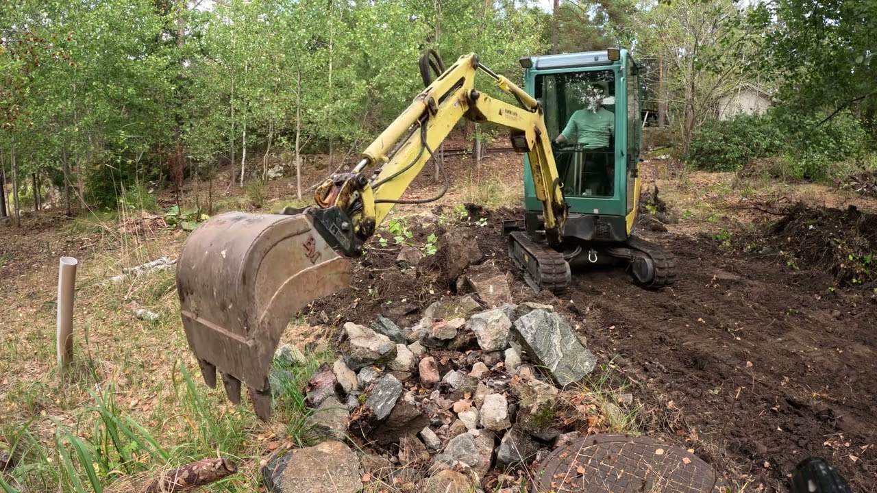 Hard working excavator