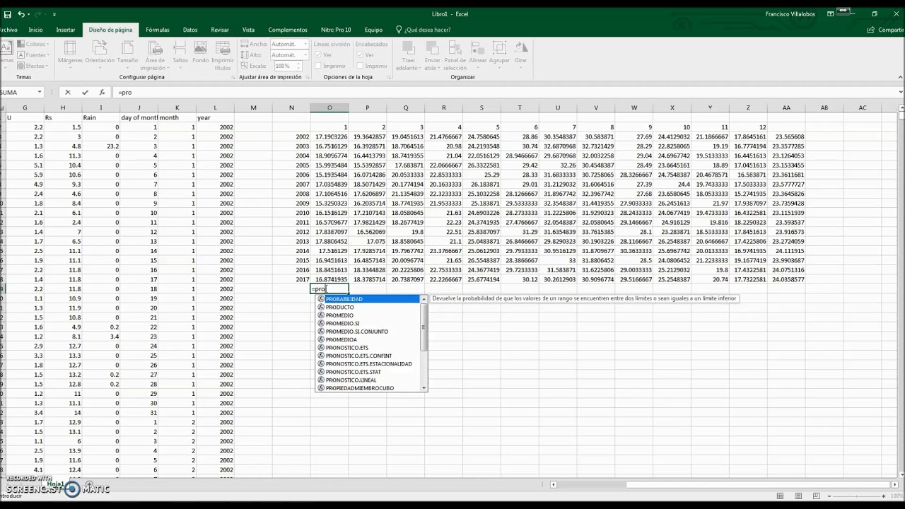 Calculating statistics of weather data