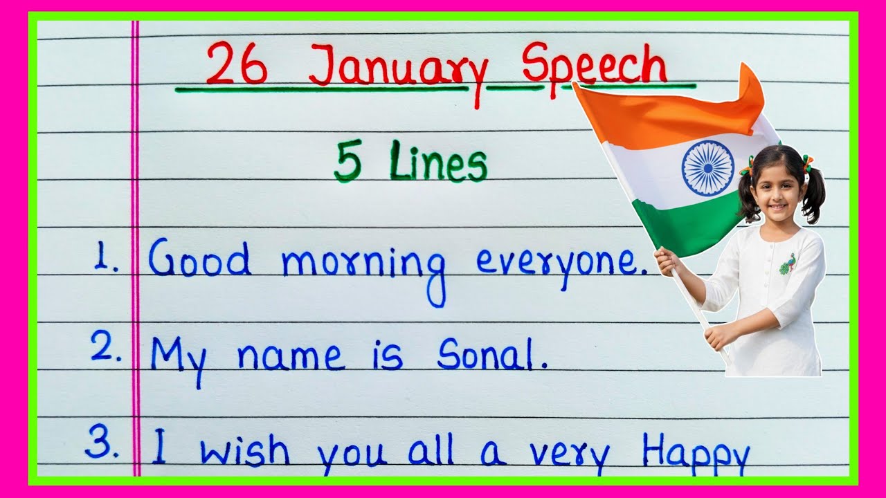 26 January Speech 5 lines in English | Republic Day Speech 5 lines | 26 January Speech 2026