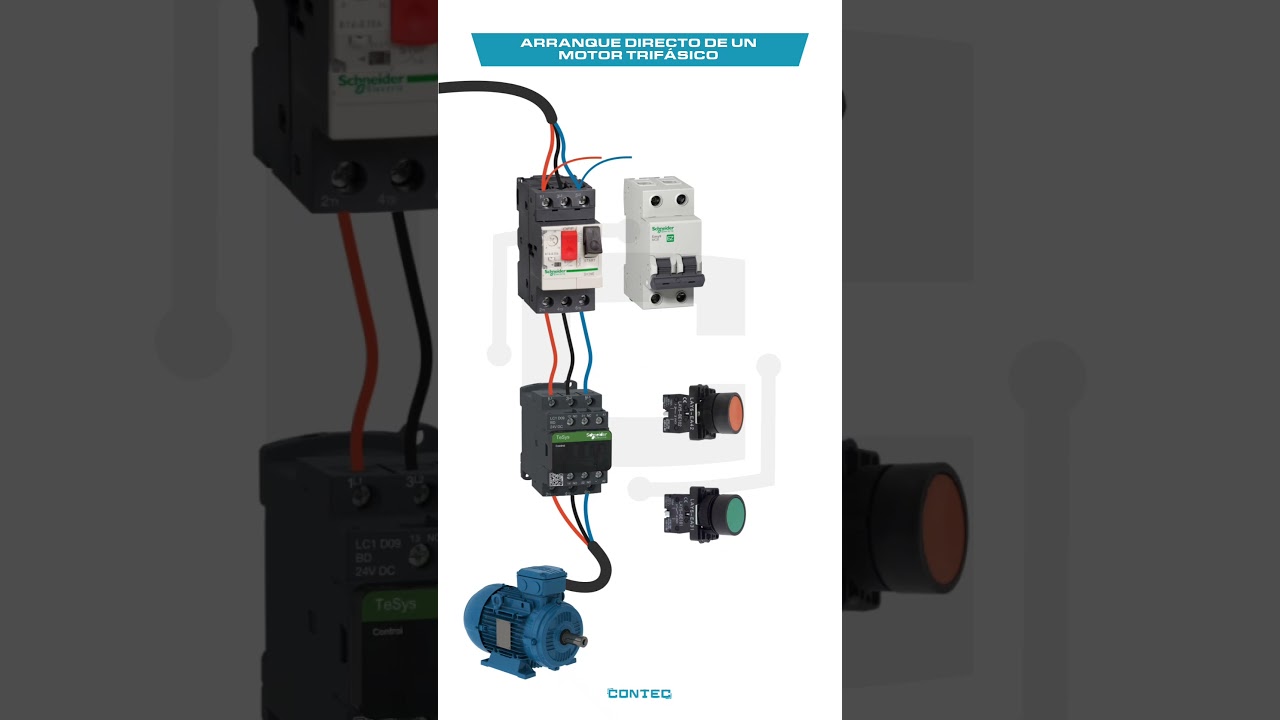 ARRANQUE DIRECTO DE UN MOTOR TRIF&Aacute;SICO #electrician