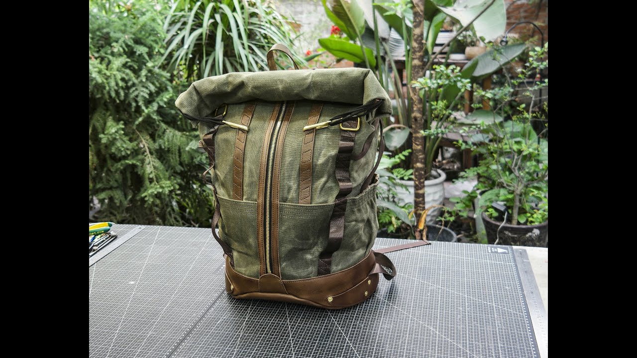 Make oil wax canvas backpacks for motorcycle riding and commuting#backpack  #bagmaking #handmade