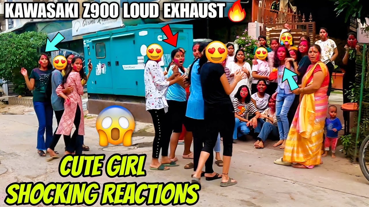 Cute Girl Shocking Reactions😱|| Loud Exhaust Public Reactions🔥|| Kawasaki Z900❤️
