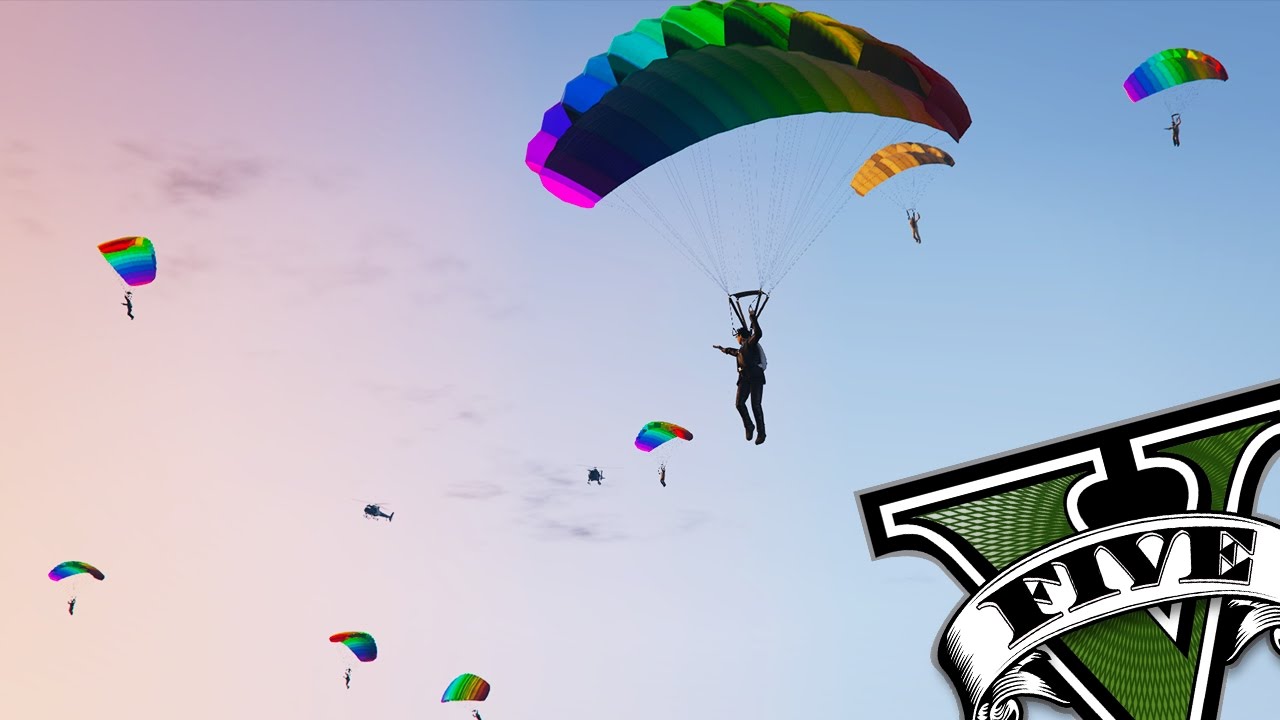 GTA V ONLINE: ROLEZINHO INSANO COM PARAQUEDAS