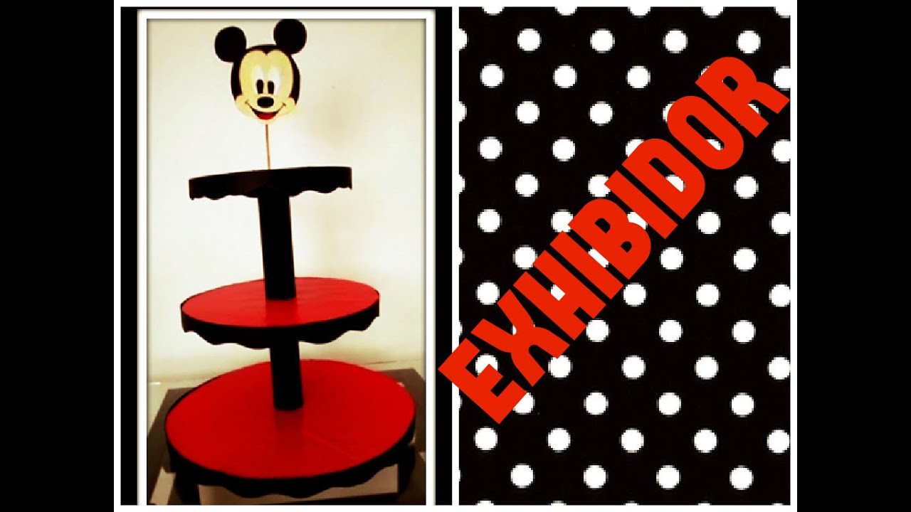 DIY EXHIBIDOR DE CARTON PARA CUPCAKES O GELATINAS DE MICKEY MOUSE