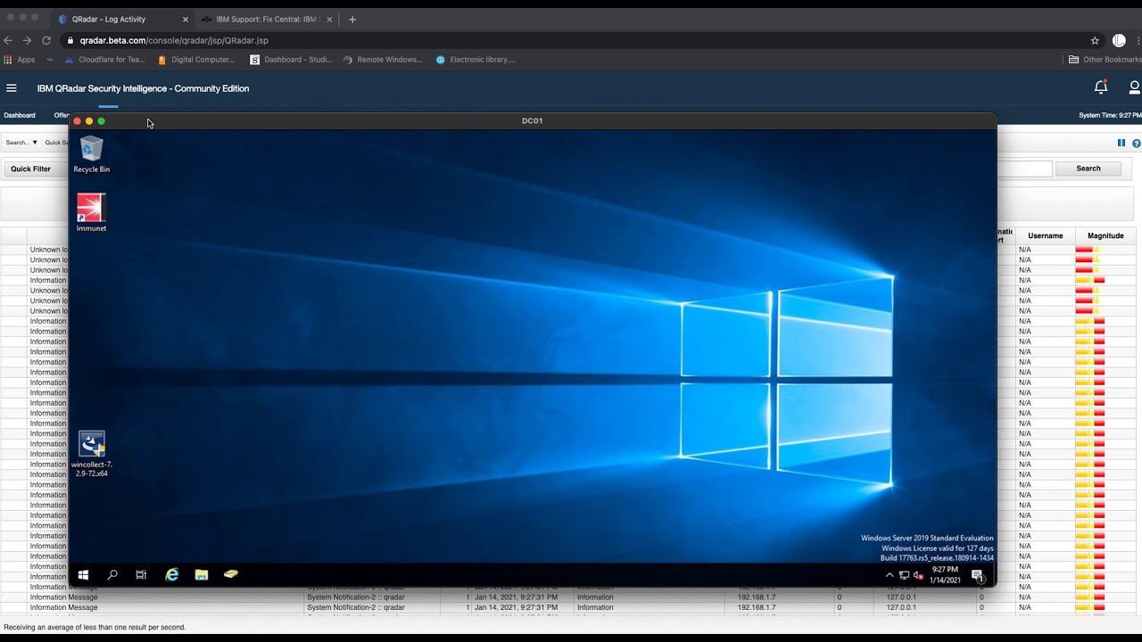 Установка автономного агента Qradar Wincollect на сервер Windows.