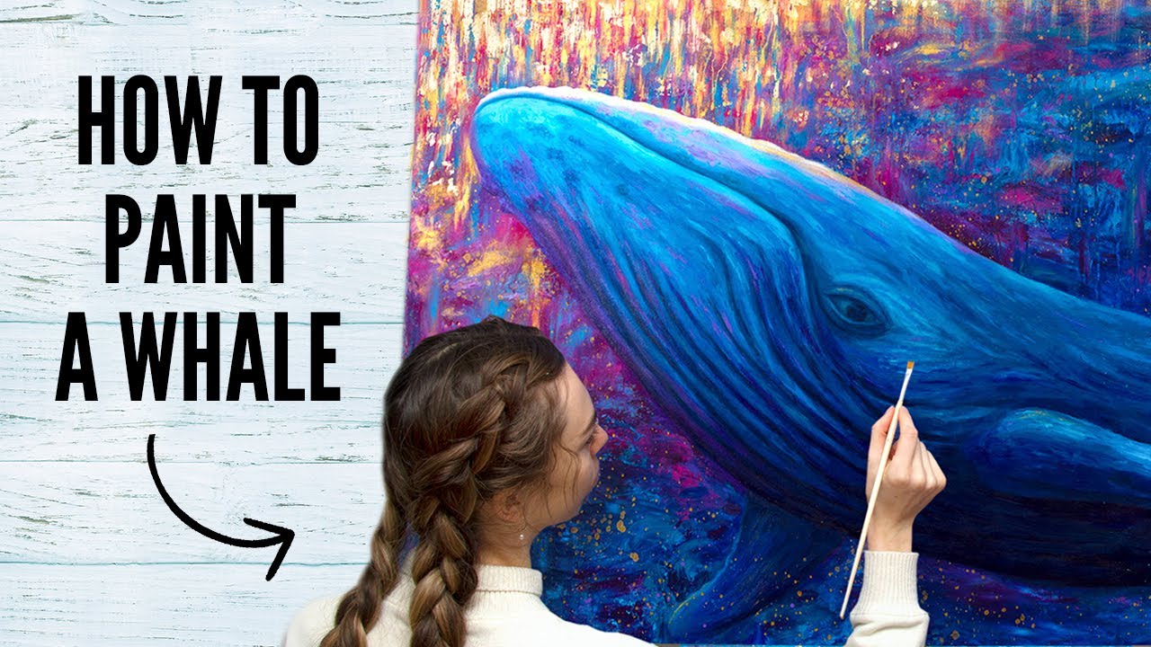How to Paint a Whale in Acrylics/Abstract Animal Art