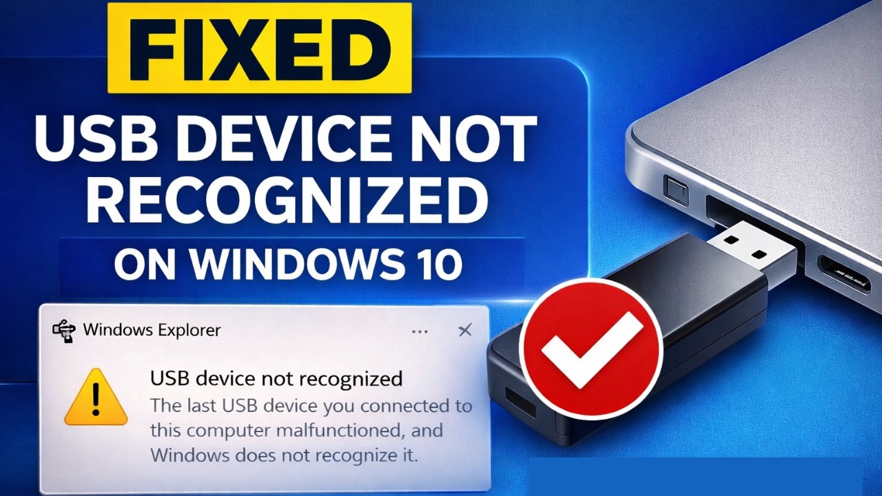How To Fix Problem USB Device Not Recognized Windows 10 ( Works 101% )
