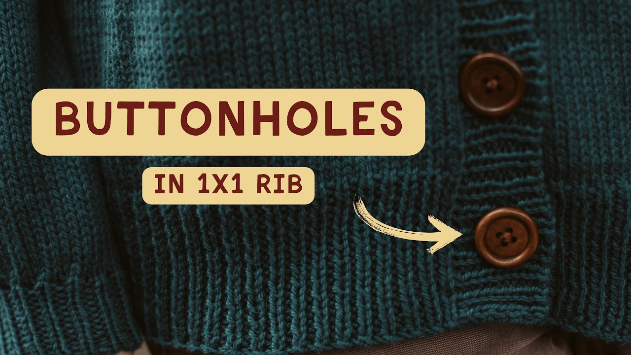 How to Knit Horizontal Buttonholes on a 1x1 Rib Buttonband