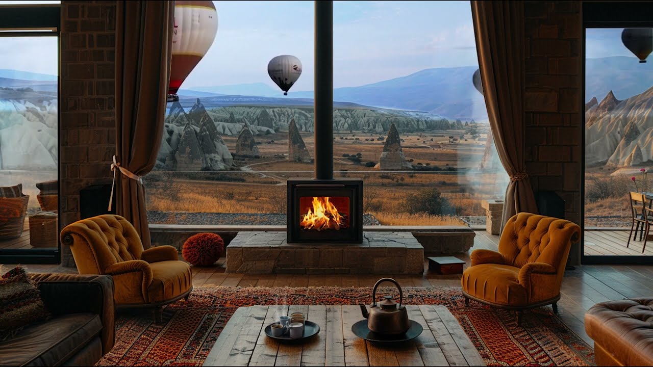 ✨ Desert Vibes Fireplace Ambience | Afternoon of Serenity in My Cozy Desert Retreat 🌵