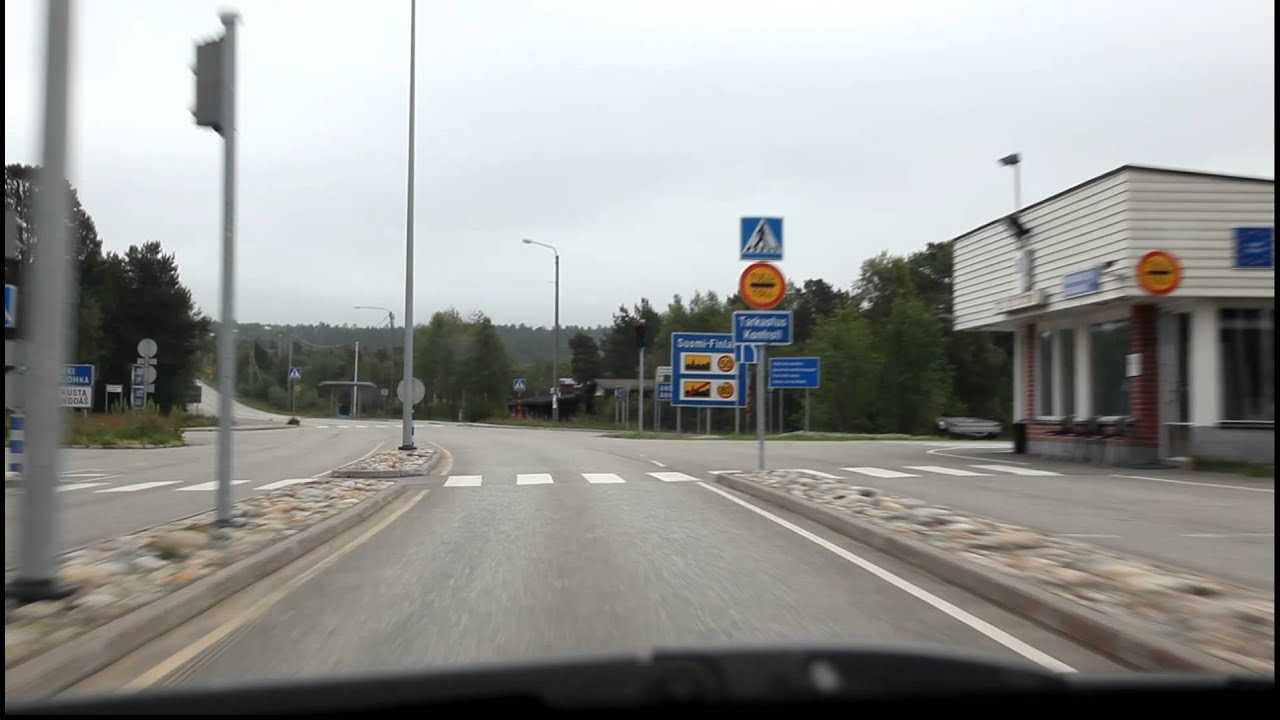 Saapuminen Karigasniemen tulliin Norjan puolelta