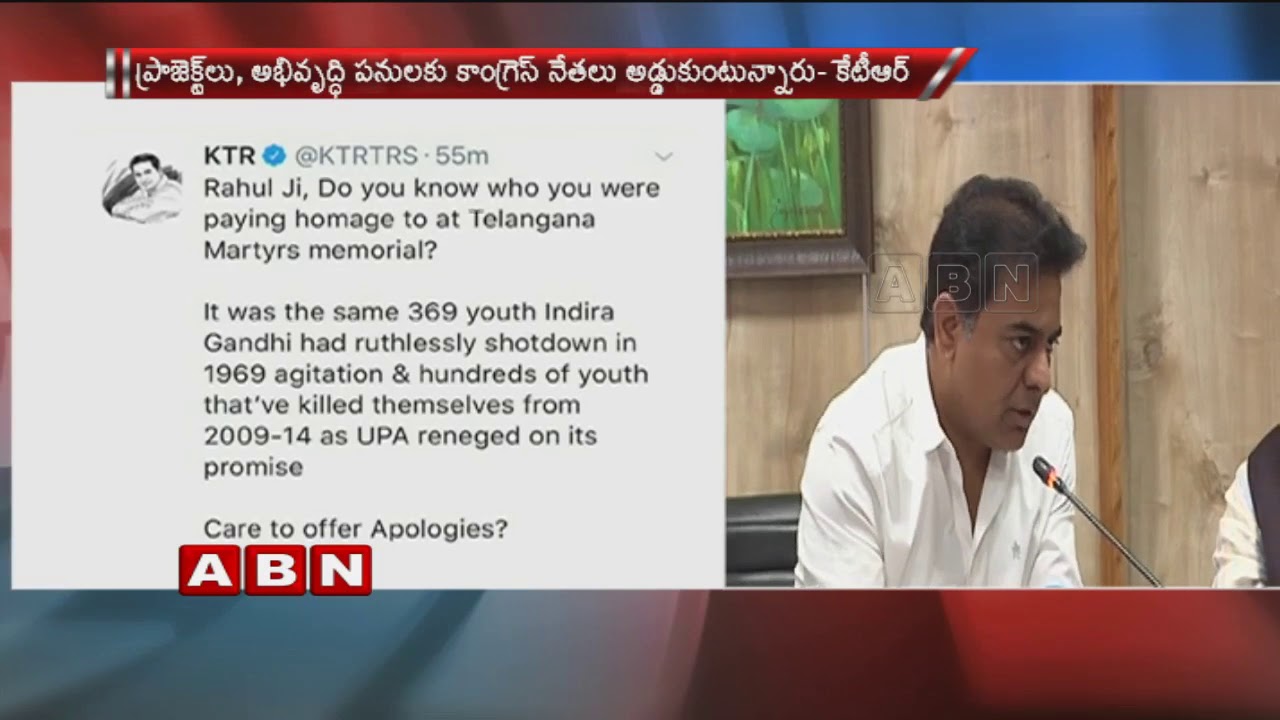 Minister KTR Tweets about Rahul Gandhi statements over Freedom of Expression & Media Freedom