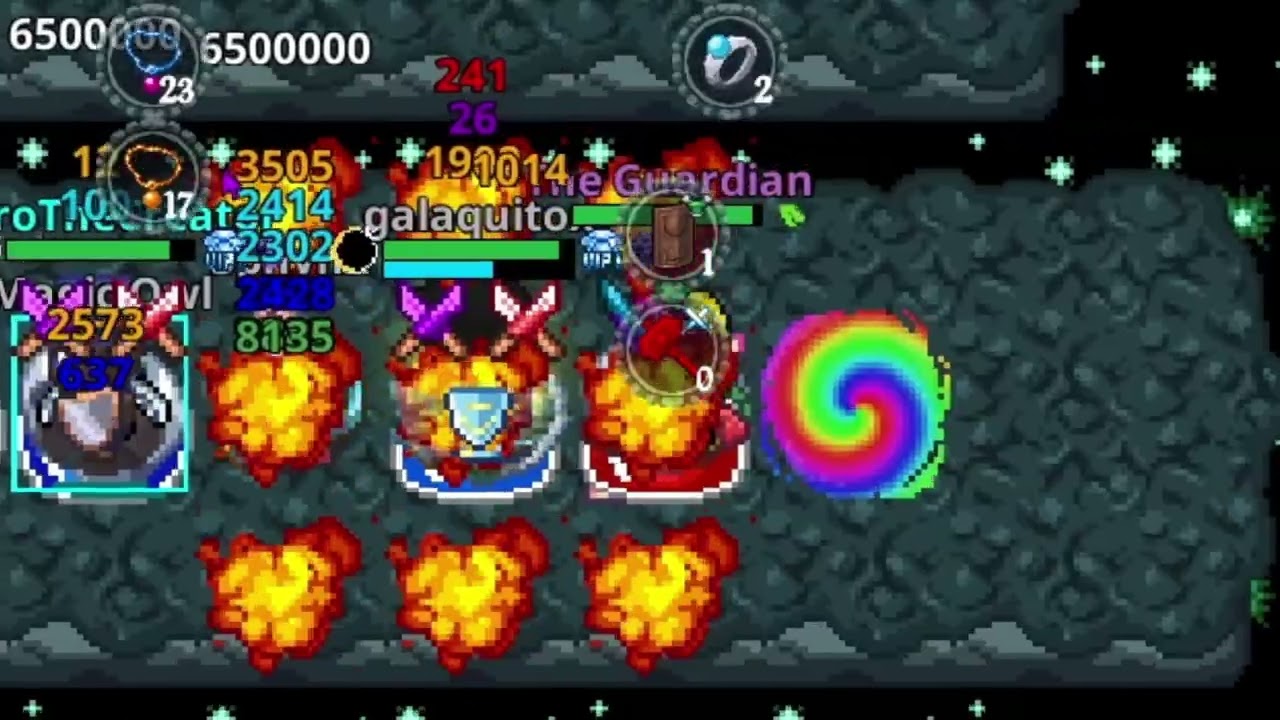 A party mais doida: Mago, Hunter, Fury e Kina encarando a lendária Quest Arco-Íris! 🌈🗡️