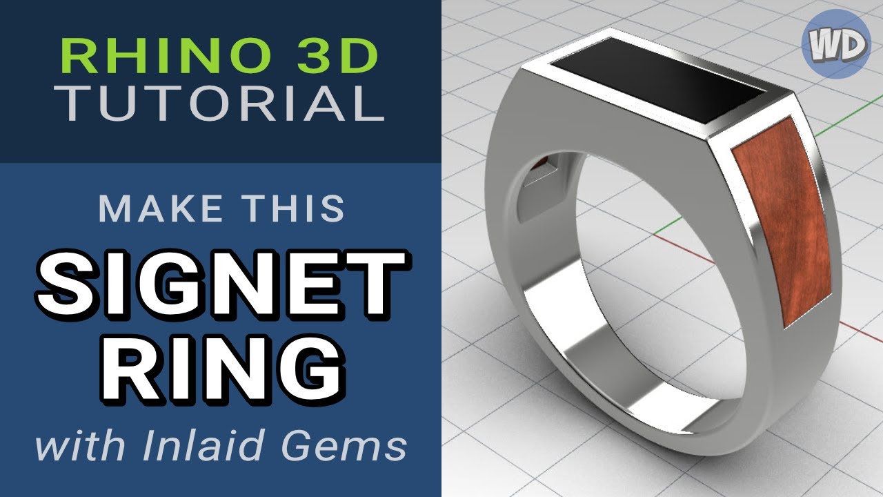 Rhino 3D | Jewelry CAD | Tutorial | Signet Ring with Inlaid Gems