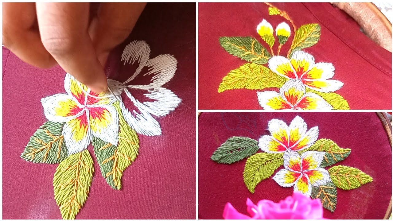 কাঠগোলাপ সেলাই টিউটোরিয়াল। Hand embroidery tutorial. 