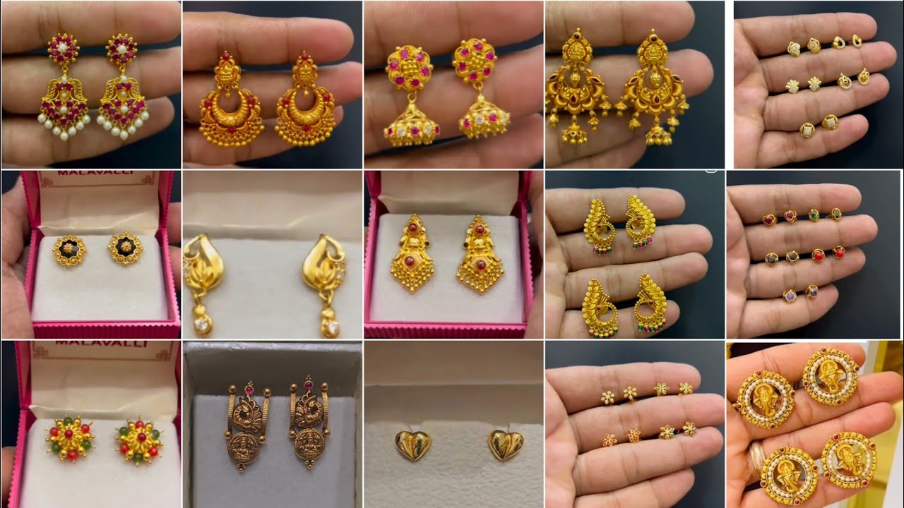 👉ಅಬ್ಬ ಬರಿ 1,2,3 ಗ್ರಾಮದಿಂದ ಚಿನ್ನದ ಕಿವಿಯೋಲೆಗಳ ಡಿಸೈನ್ gold earring design start from 1, 2 grams 👉👌
