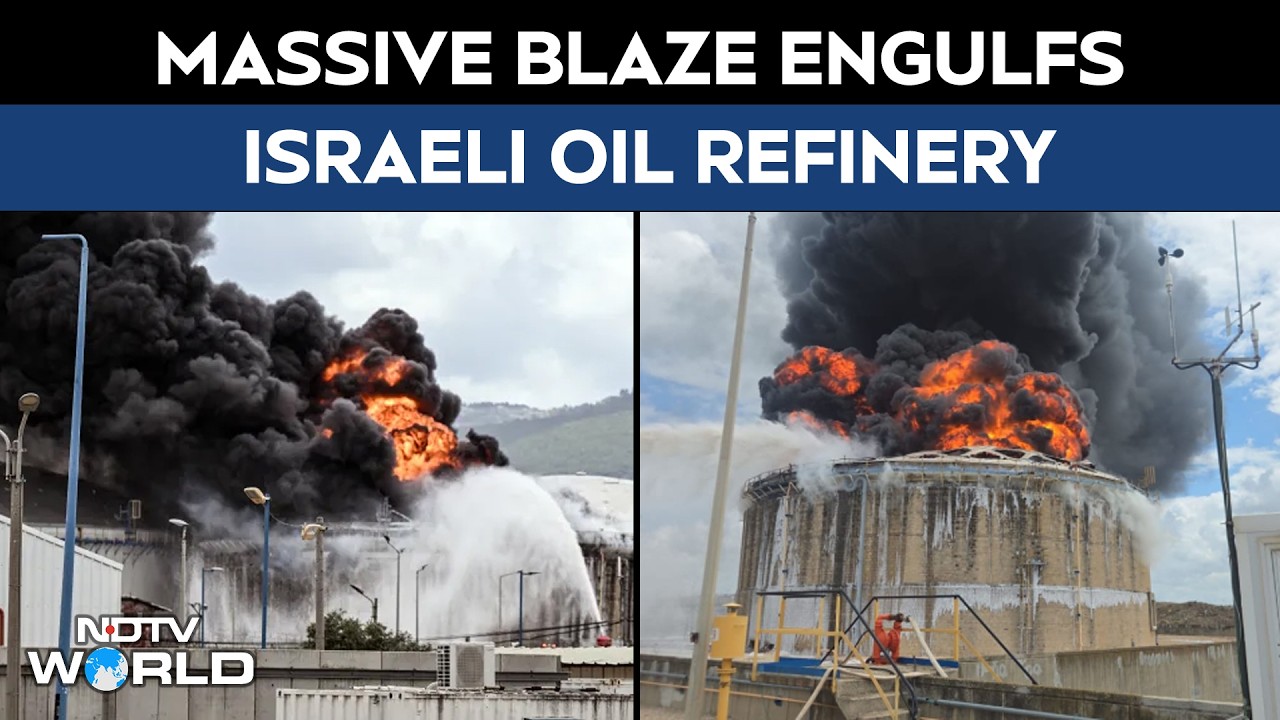 Iran War | Massive Blaze Engulfs Israeli Oil Refinery After Hezbollah Claims Attack