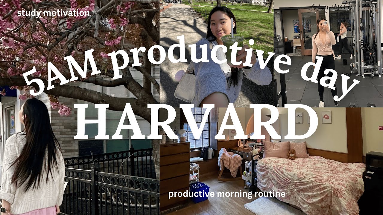 5AM HARVARD FRESHMAN DAY IN MY LIFE 🎀 morning routine, study motivation, productivity