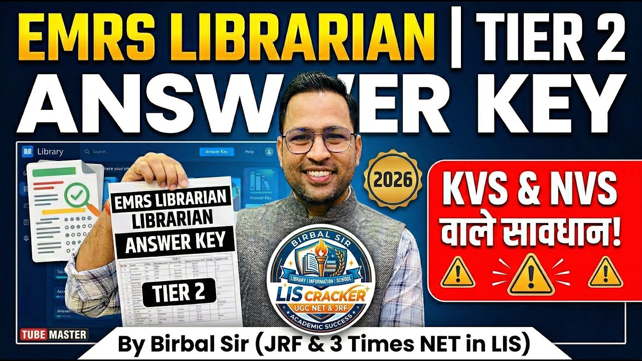 EMRS Librarian Tier 2 Answer Key | Detailed Paper Analysis by Birbal Sir