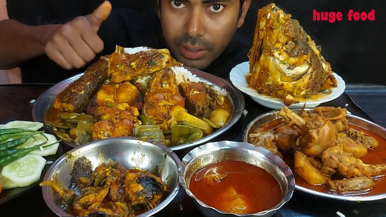 Healthy Singi Mach vs. Spicy Desi Chicken Kosha! 🌶️ Huge Rohu Fish Curry & Rice Eating Show 👄