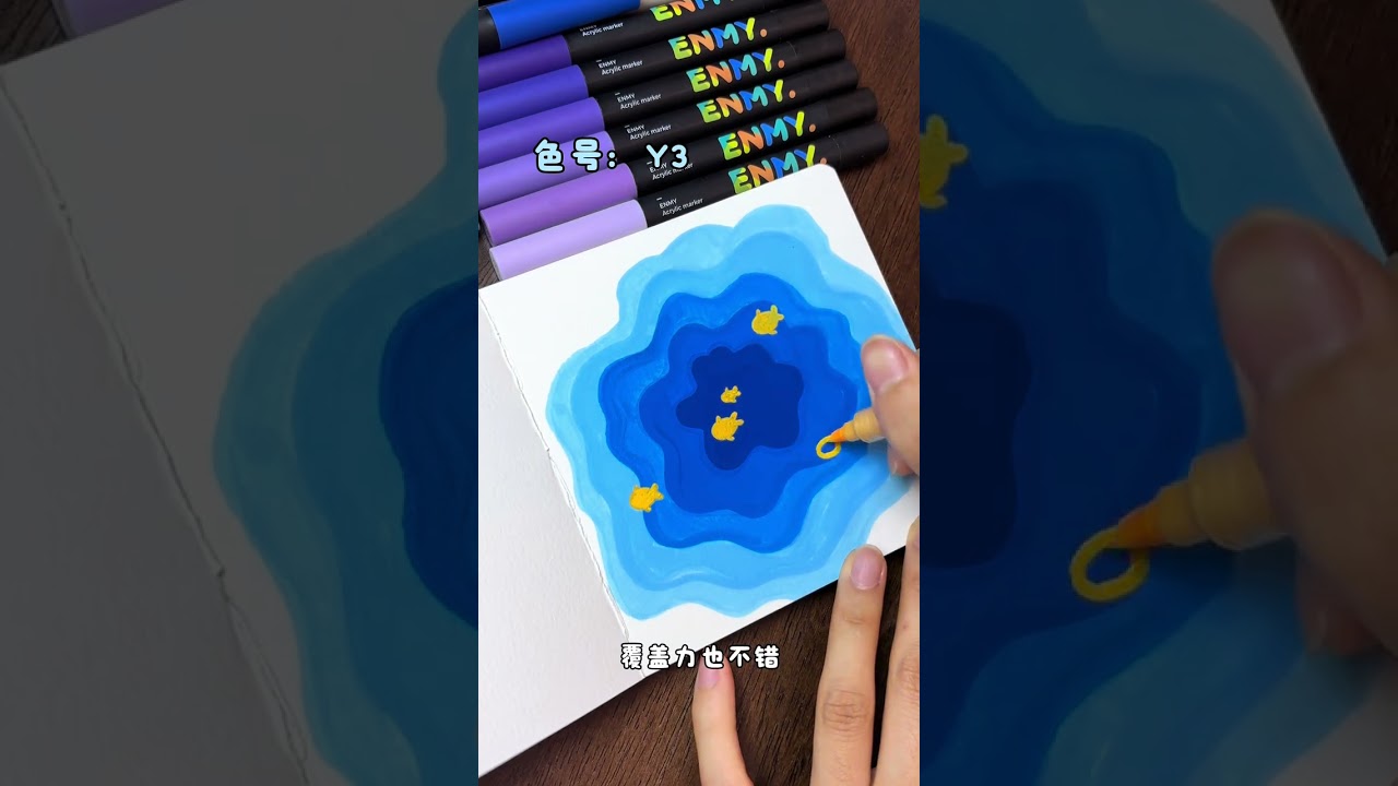 I Tried To Draw Little fish swimming 🐟🐠🐟#SimpleSketching#ImmersiveDrawing#AcrylicMarkerArt