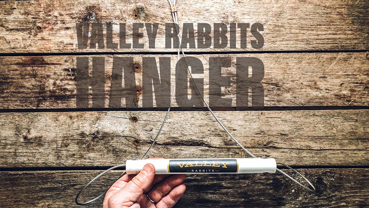 Rabbit hanger used by commercial processor