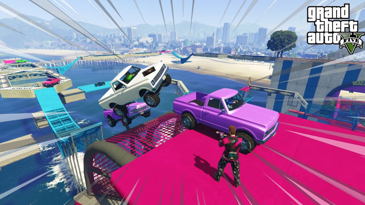 🔵 99.899 % Players Can Not Complete This Car vs Car Face to Face Parkour Race in GTA 5