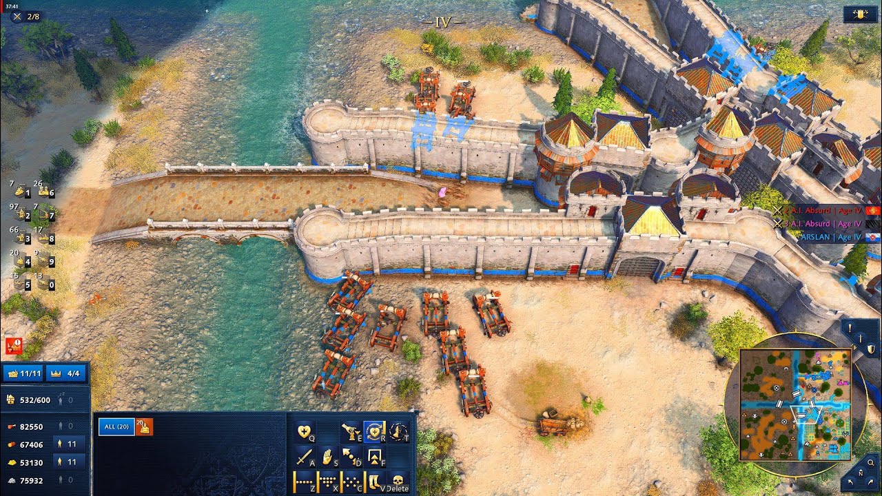 Lancaster Strategic Bridge Defense | 1v2 vs Abbasid & Chinese Empires | Age Of Empires 4