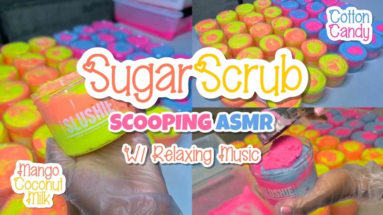 ASMR Sugar Scrub Scooping | Relaxing Music | Small Business
