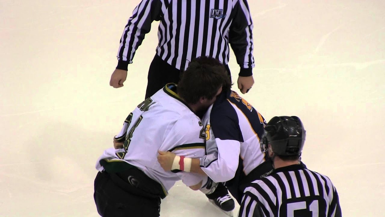 Combat hockey LNAH Joel Theriault VS Gaby Roch (08-03-2014)