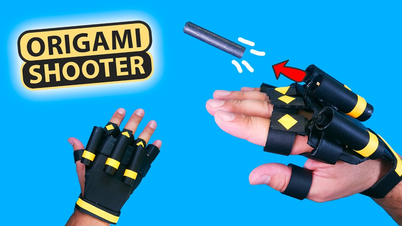 Origami Web Shooter That Shoots- DIY. Easy Paper Gun that shoots paper bullets. Paper Gaming Watch