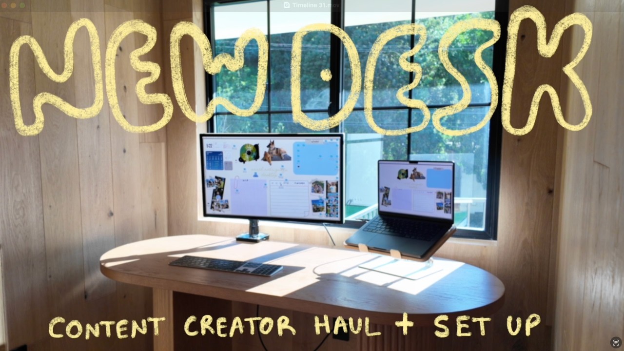 home update: i got a new desk from RH outlet and set up my new office/content studio :)