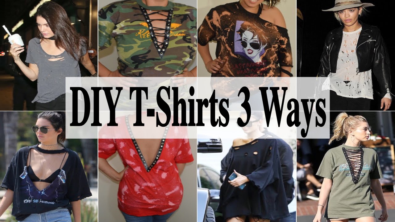 DIY Lace up & Distressed T Shirts + How To Bleach Clothing