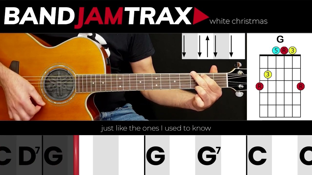 White Christmas - Bing Crosby | EASY GUITAR LESSON | Scrolling Chords & Lyrics
