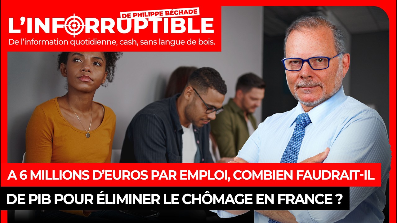 A 6 millions d&rsquo;euros par emploi, combien faudrait-il de PIB pour &eacute;liminer le ch&ocirc;mage en France ?