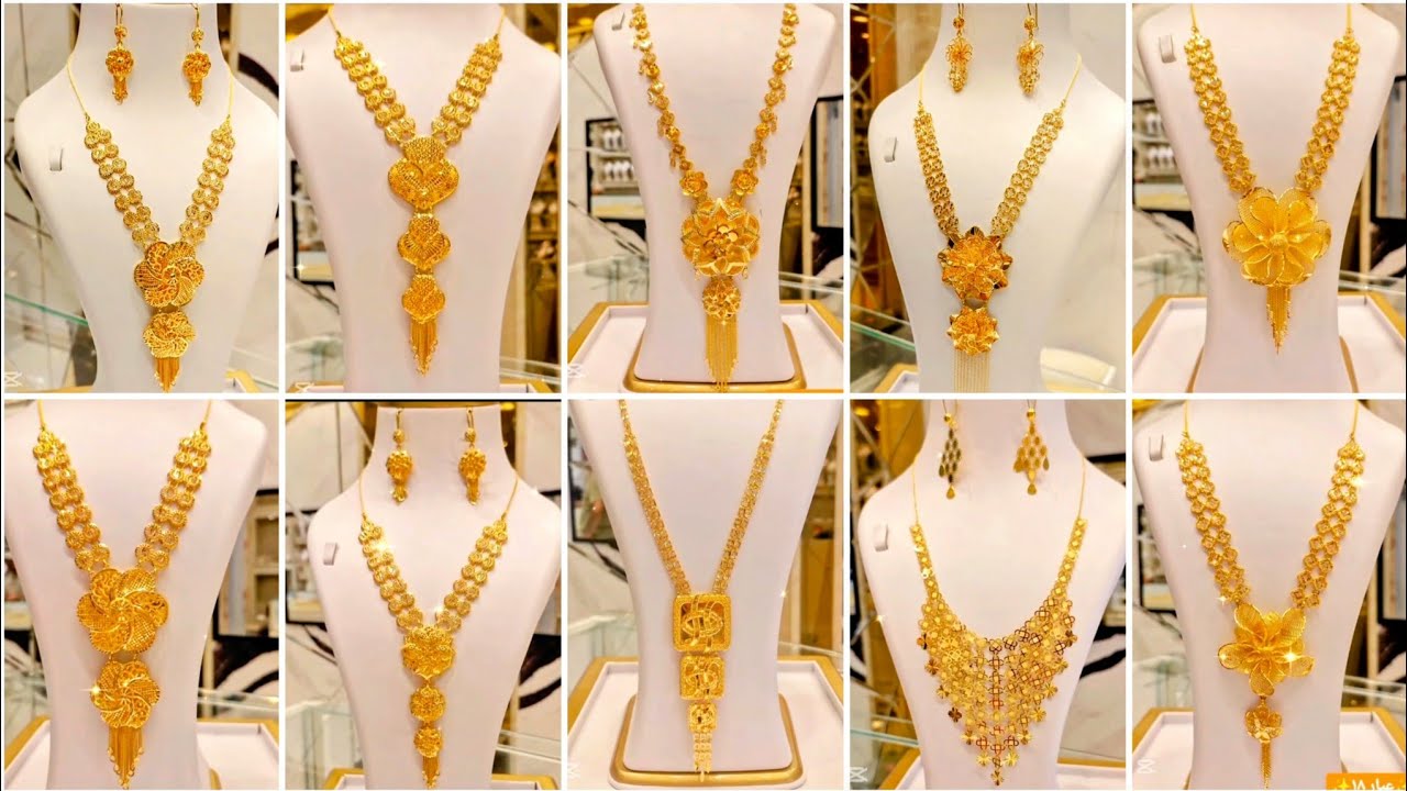 Latest Arabic Long Gold Necklace Designs || Long Gold Necklace || New Gold Necklace Designs