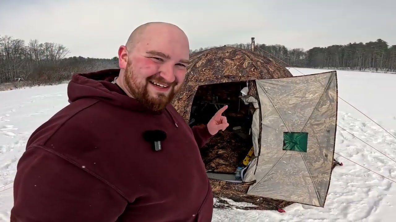 I caught Fish in my Tent on a Frozen Lake - until a CRAZY STORM rolled in! 