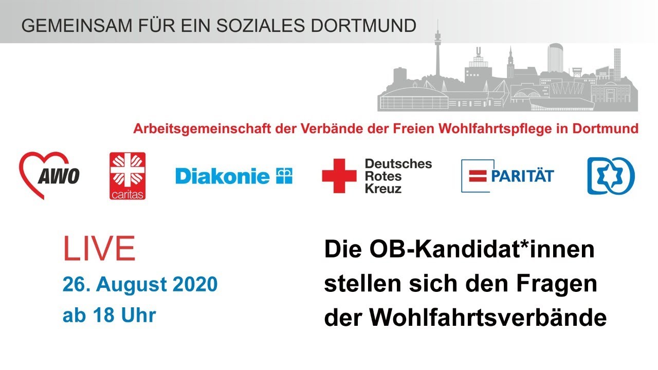 Wahlcheck: Die fünf OB-Kandidat*innen beantworten Fragen der Dortmunder Wohlfahrtsverbände